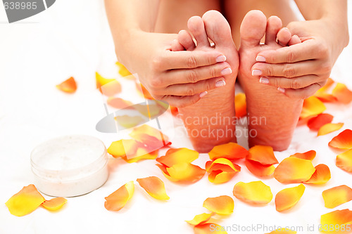 Image of feet care in bed