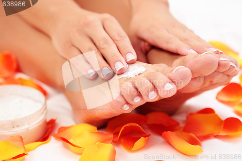 Image of feet care in bed