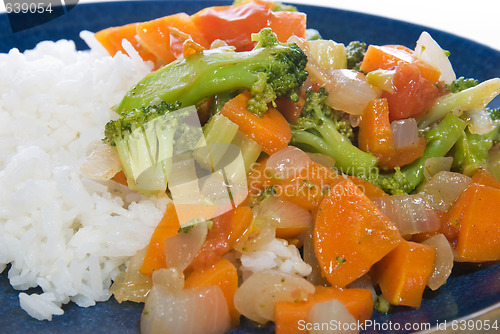 Image of Stir-fried vegetables and rice