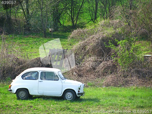 Image of Old white car