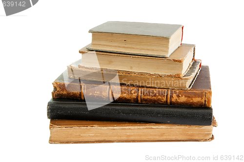 Image of Stack of old books isolated