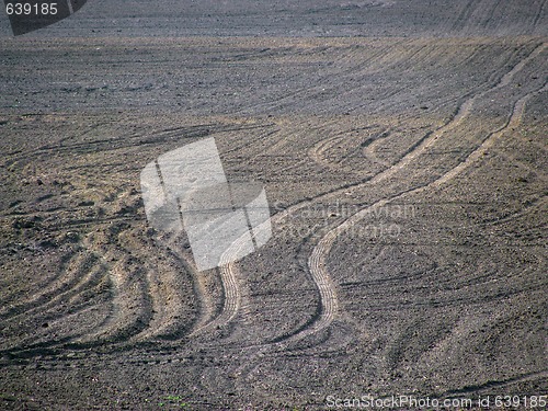 Image of Tracks on cultivated land