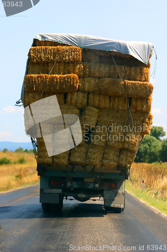 Image of Overloaded hay truck in the west coast of Turkey