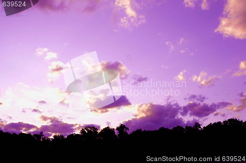 Image of Beautiful purple clouds