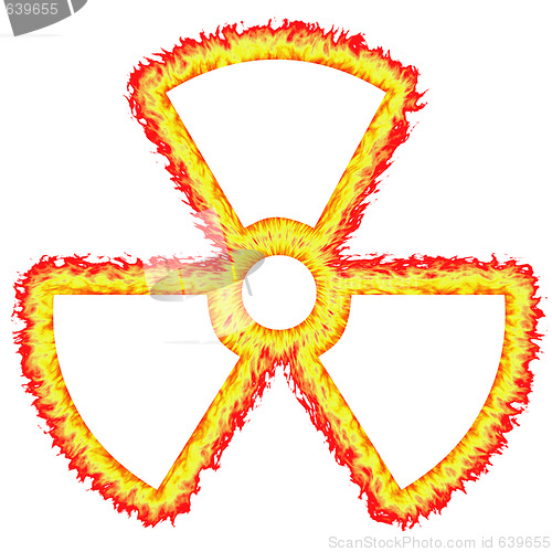 Image of Fiery Outlined Radioactive Sign