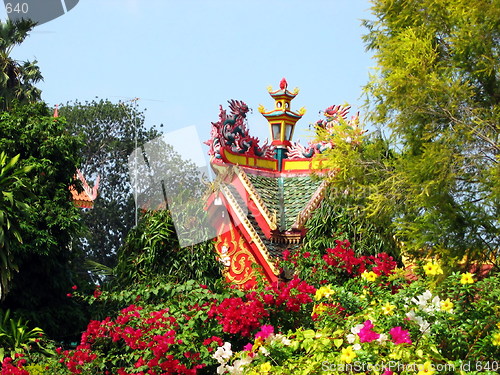 Image of Blossoming Temple. Savvanakhet. Laos