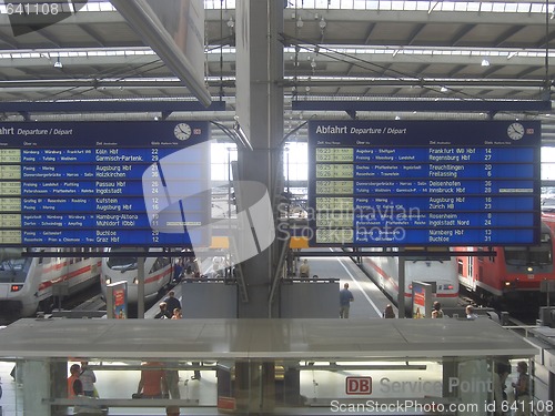 Image of Train board at Müchen Hbf.