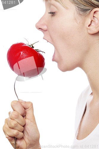 Image of Woman with Tomato