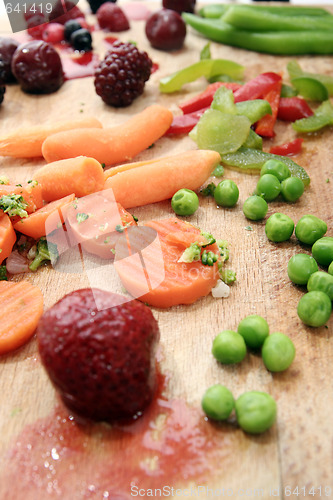 Image of Fruits and vegetables plate.