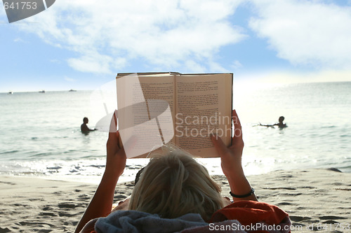 Image of Reading on beach