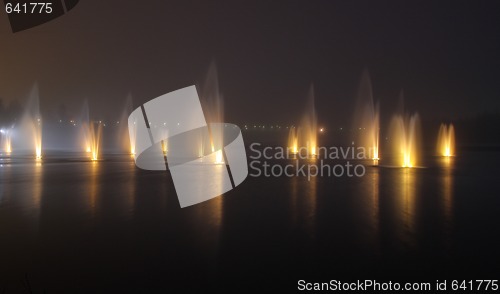 Image of Fountains in the night