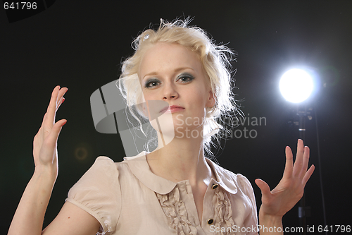 Image of Fashion model in studio