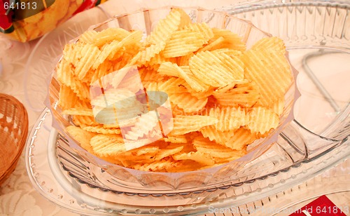 Image of Potato chips in bowl 