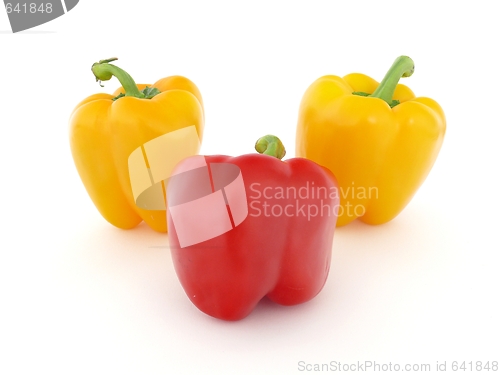 Image of Red and yellow peppers