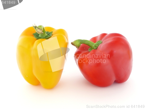 Image of Red and yellow peppers