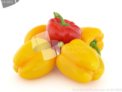 Image of Red and yellow peppers