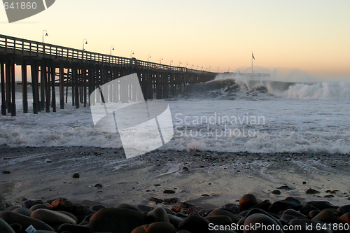 Image of Ocean Wave Storm Pier