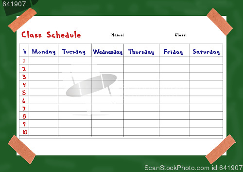 Image of Class schedule