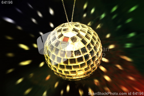 Image of gold disco ball from above