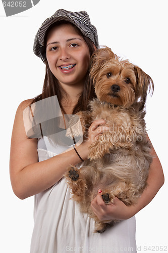 Image of Teen Girl with her Dog