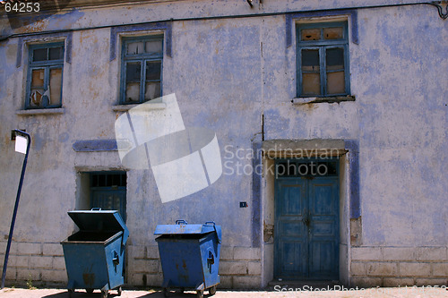 Image of Unoccupied Ancient Blue House