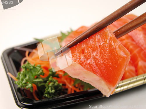 Image of Sashimi and chopsticks
