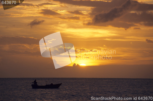 Image of Sunset on the ocean -Bayahibe - Dominican republic