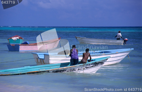 Image of Colored Boats -Saona island - Dominican republic