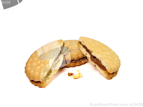 Image of  Broken biscuit and some crumbs