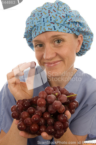 Image of nurse or doctor medical female with healthy vegetables