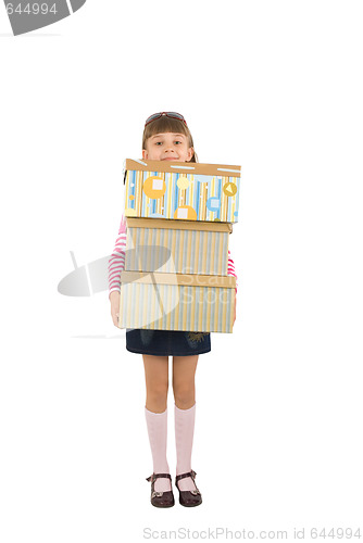 Image of The girl with boxes