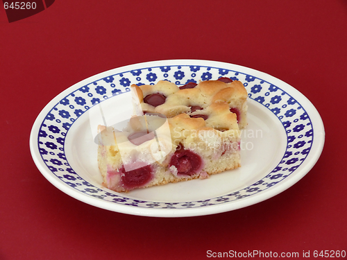 Image of Sponge cake with cherries