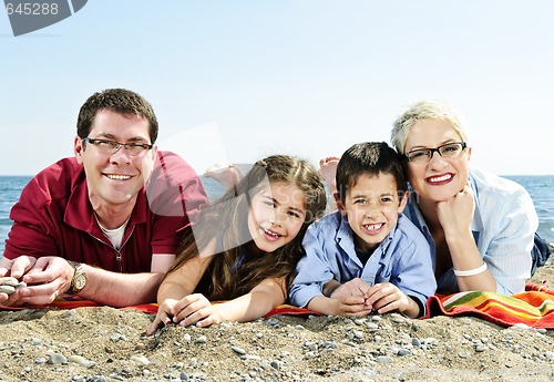 Image of Happy family at beach