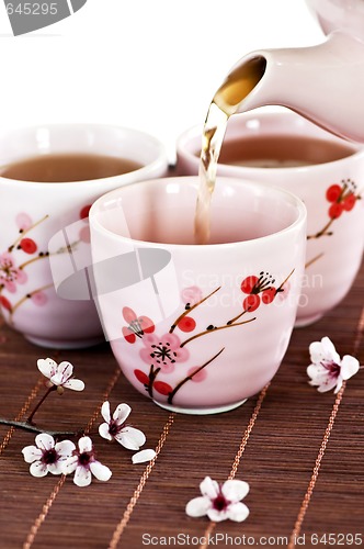 Image of Pouring green tea