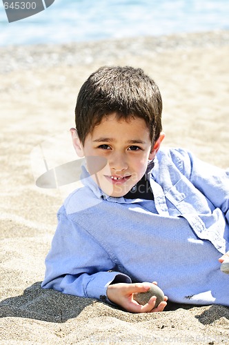 Image of Young boy at beach