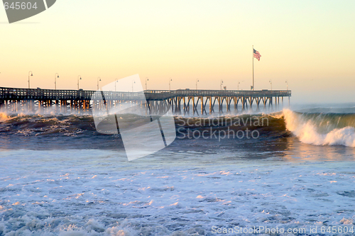 Image of Ocean Wave Storm Pier