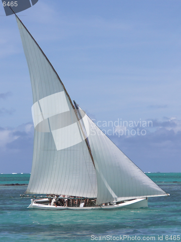 Image of Boat in regatta competition in Mauritius