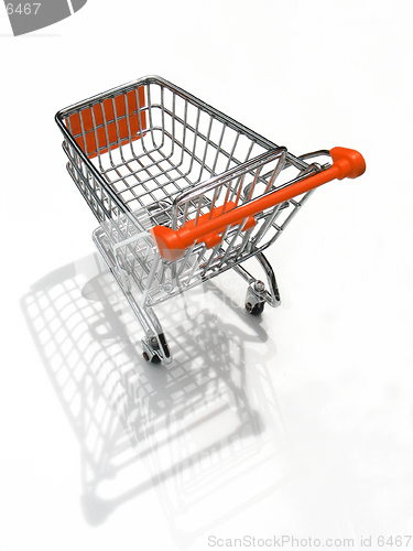Image of Shopping trolley with relection and shadows (which can be easily be removed if need be)