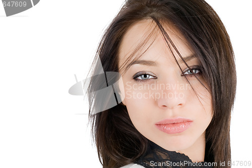 Image of Portrait of the lovely young woman. Isolated