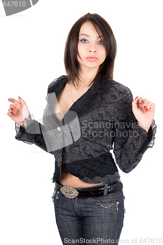 Image of Portrait of the sexy young woman. Isolated on white