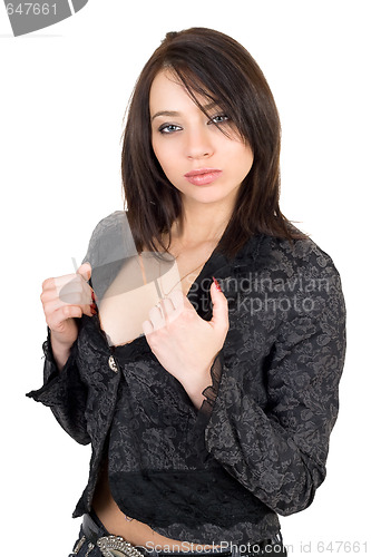 Image of Portrait of the sexy lovely young woman. Isolated