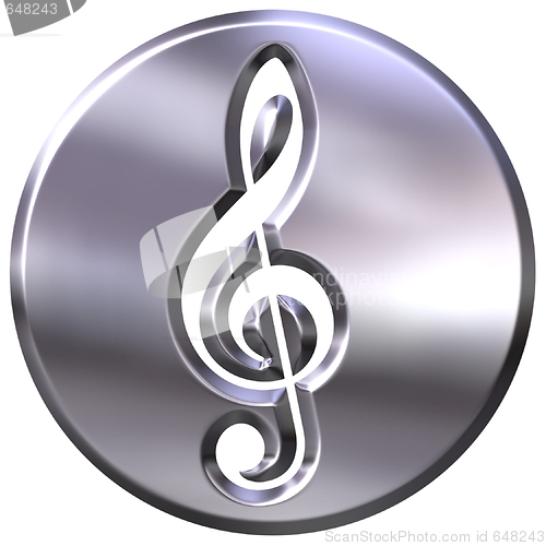 Image of 3D Silver Framed Treble Clef