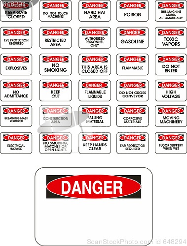 Image of Red vector danger signs
