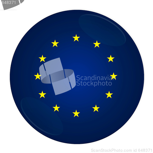 Image of European union  button with flag