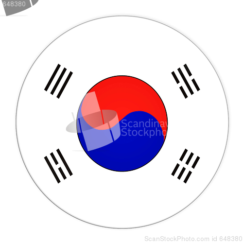 Image of South Korea button with flag