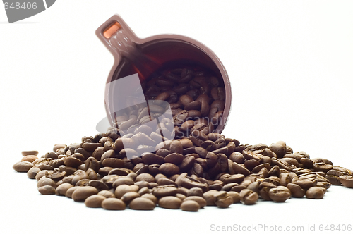 Image of Cup with coffee beans 