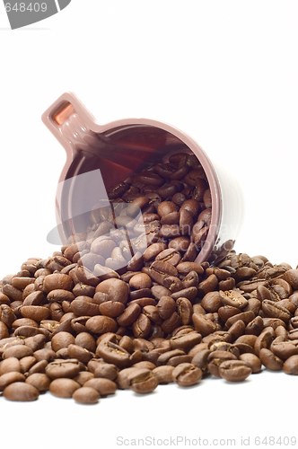 Image of Cup with coffee beans 