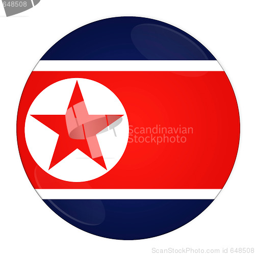 Image of North Korea button with flag