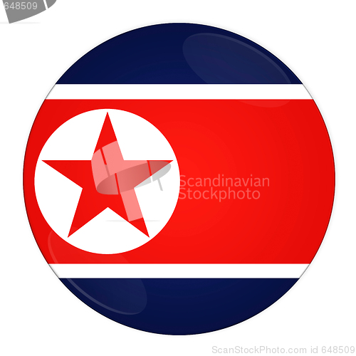 Image of North Korea button with flag