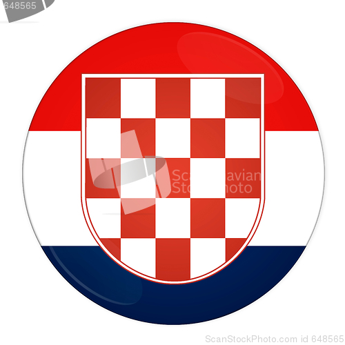 Image of Croatia button with flag